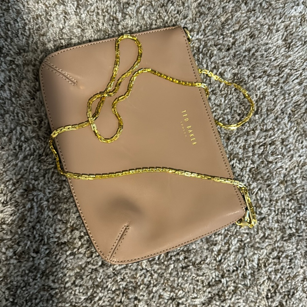 Ted Baker two one crossbody with gold hardware and strap - fabric inside EUC